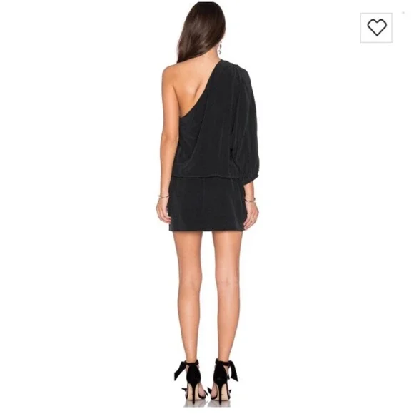 Joie dress Ashton Medium one shoulder black silk short